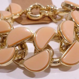Lee Angel  Half-Moon Howlite and Steel bracelet NWT $198.00 Peach Neiman Marc